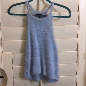 Kendall and Kylie fuzzy blue tank